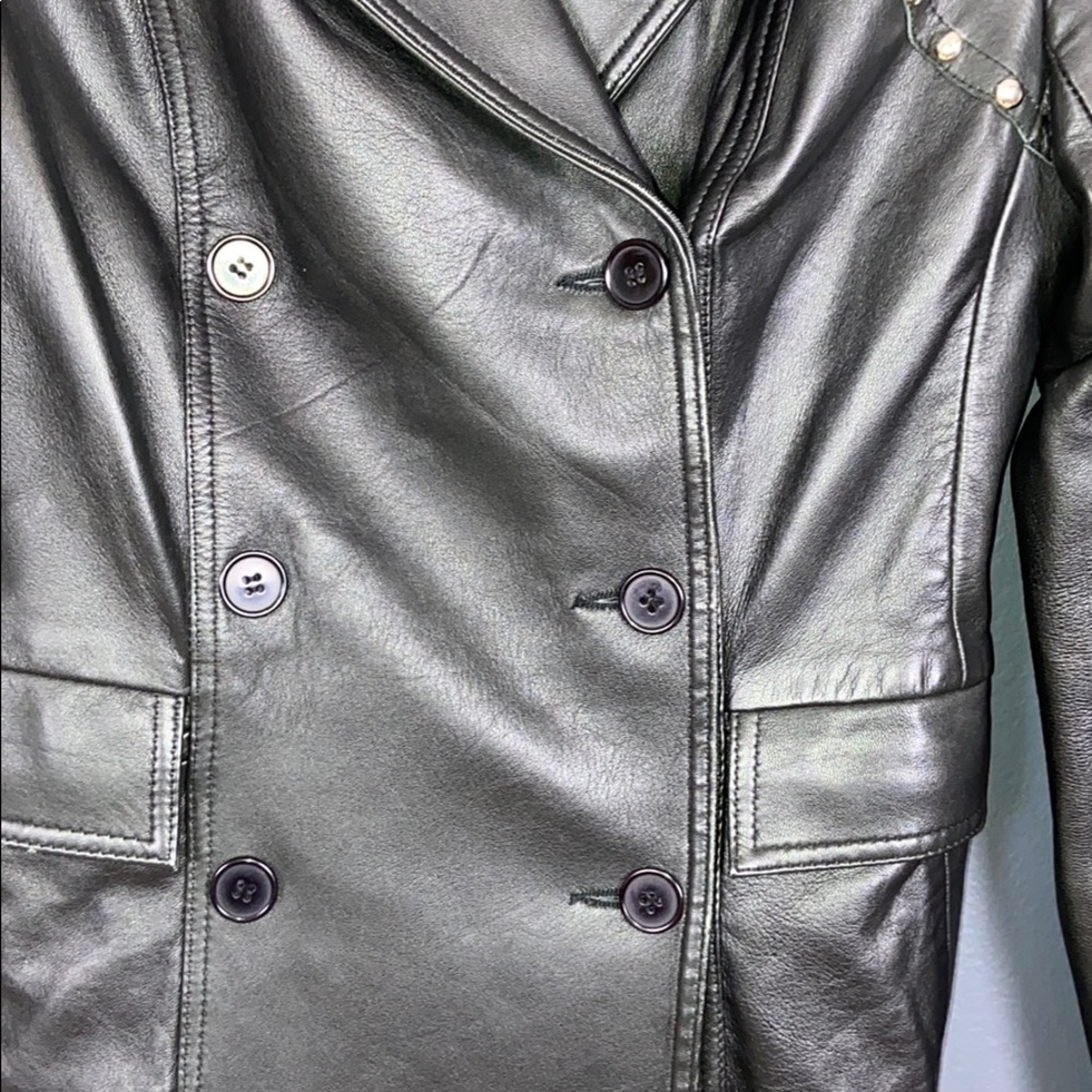 HP ✨ BCBGMaxAzria I Leather Studded Moto Jacket - Picture 3 of 15